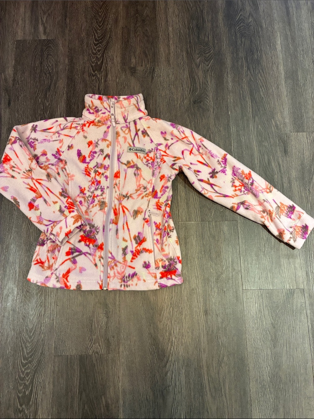 Columbia Girls (S) Pink Floral Full-Zip Fleece Jacket